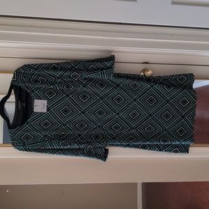 NWT Liz Claiborne Dress size 12 Green white and black